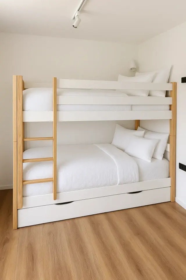 Schlafzimmer 3 – Etagenbett (200 × 90) & Einzelbett (180 × 80)