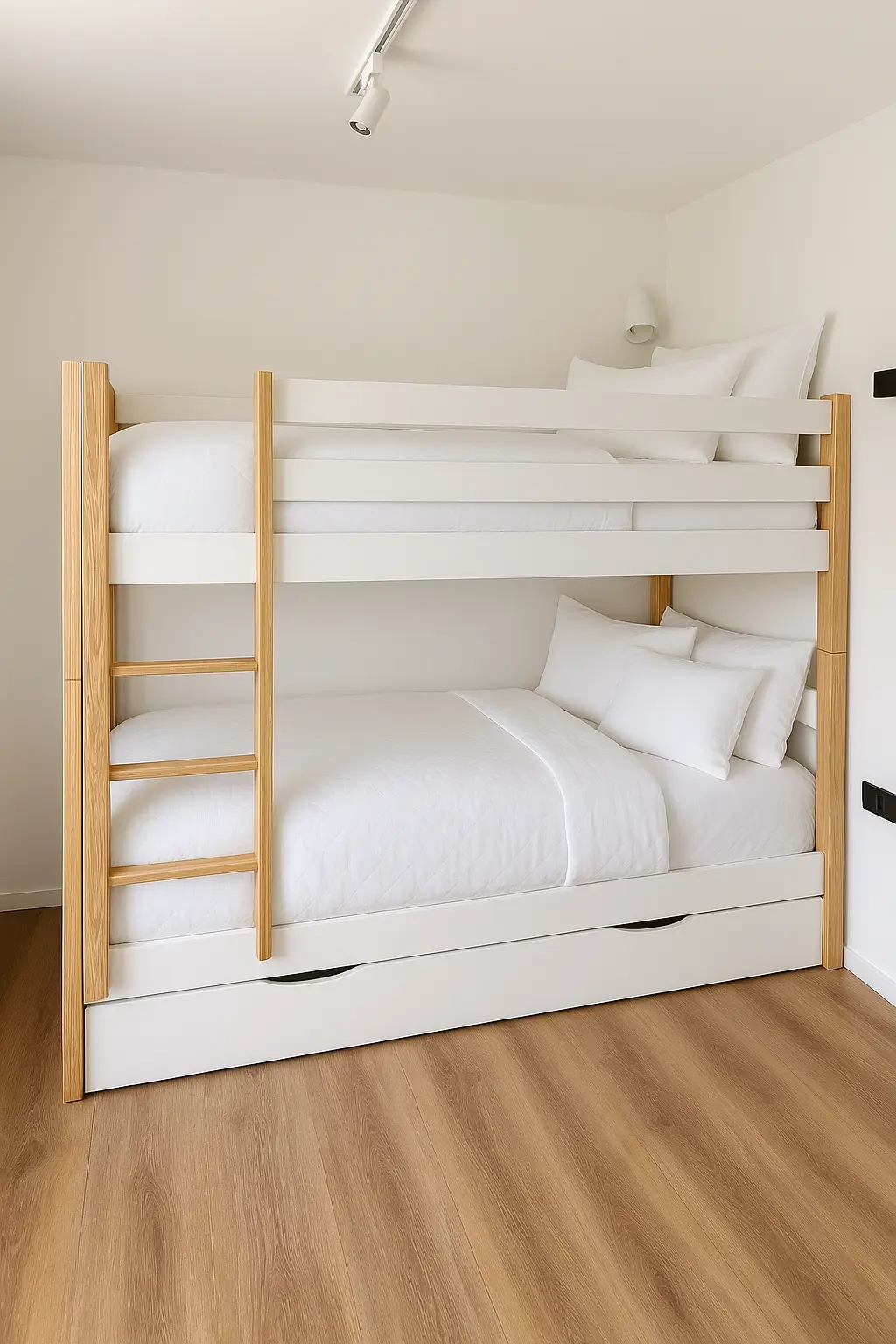 Schlafzimmer 3 – Etagenbett (200 × 90) & Einzelbett (180 × 80)