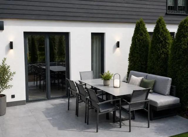 Terrasse mit Lounge & Esstisch