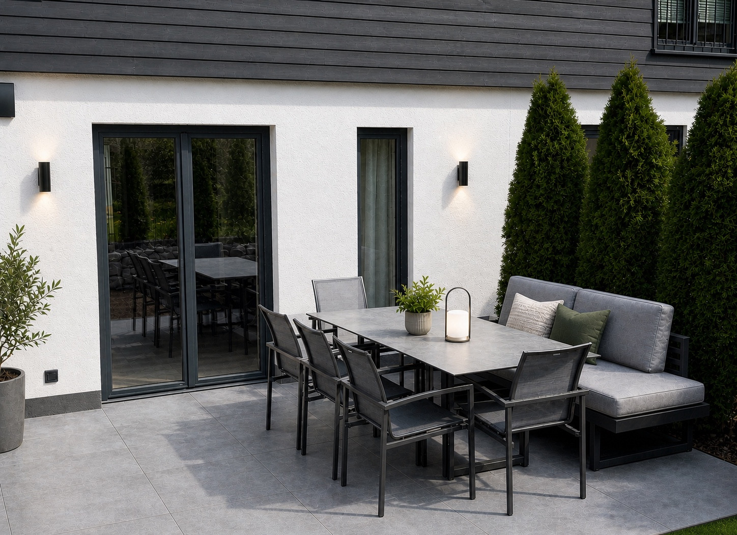 Terrasse mit Lounge & Esstisch