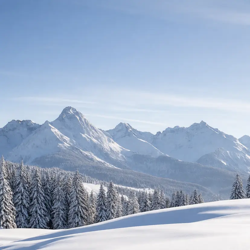 Verschneite Winterlandschaft rund um Fischen im Allgäu