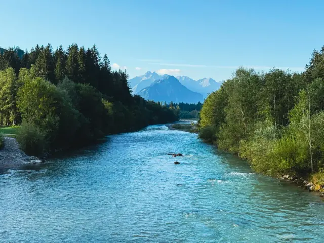Die Iller in Fischen im Allgäu